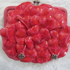 Brighton Rosalie Flower Leather Coin Purse With Chain